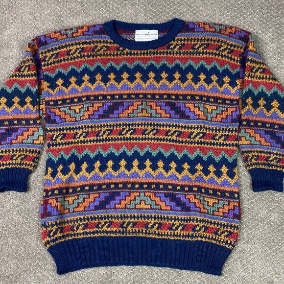 The Peruvian Connection Alpaca Sweater Women's Crewneck Aztec Southwestern - Picture 1 of 10